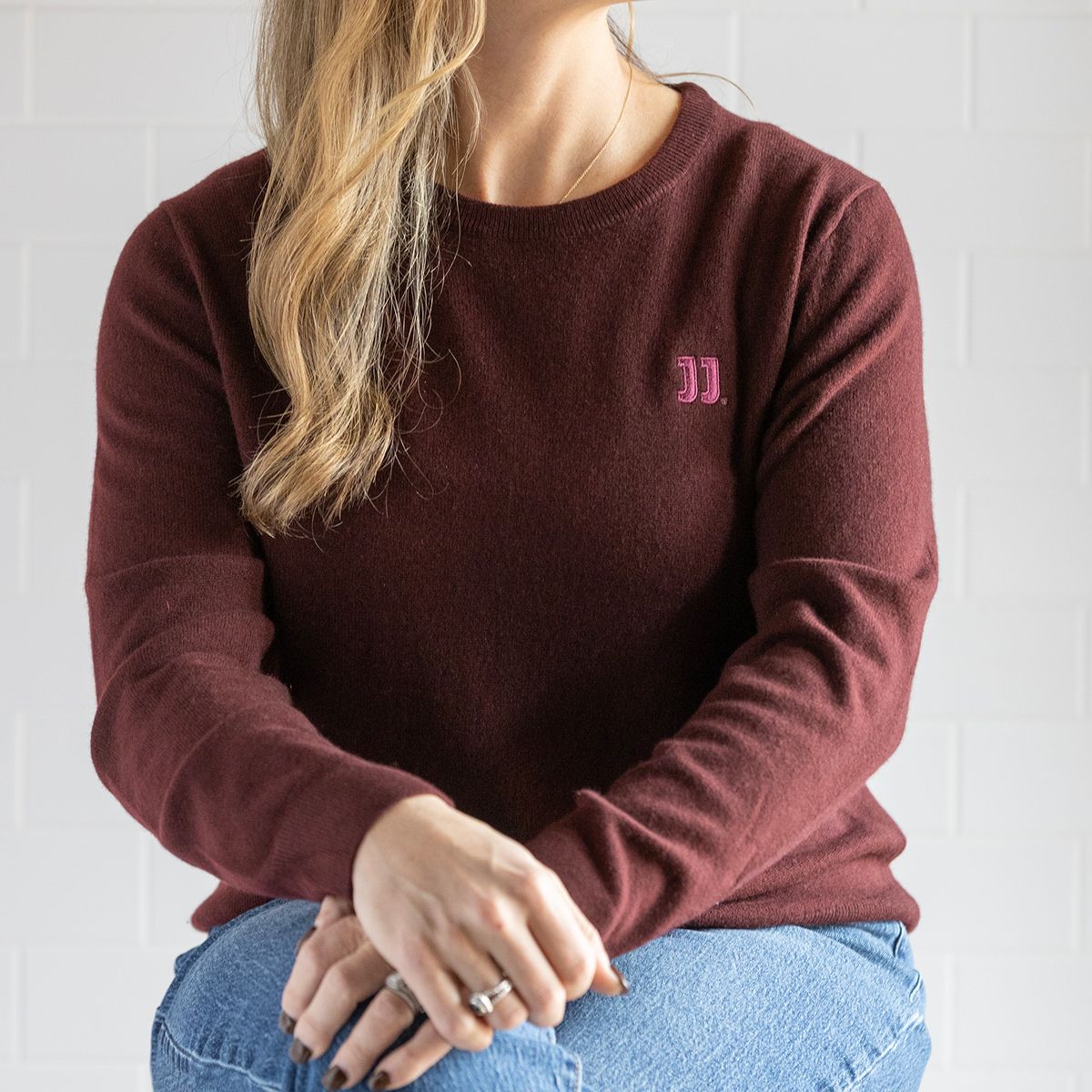 QUINCE® JJ MAROON CASHMERE SWEATER