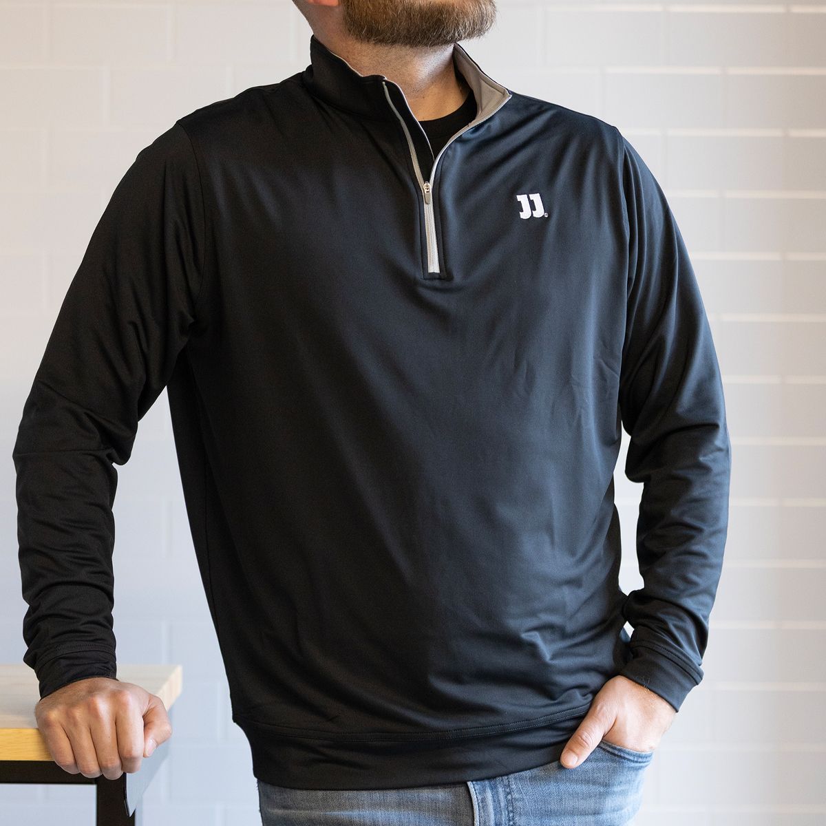 PETER MILLAR® MEN'S BLACK 1/4 ZIP