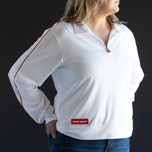 JJ WOMEN'S WHITE 1/4 ZIP
