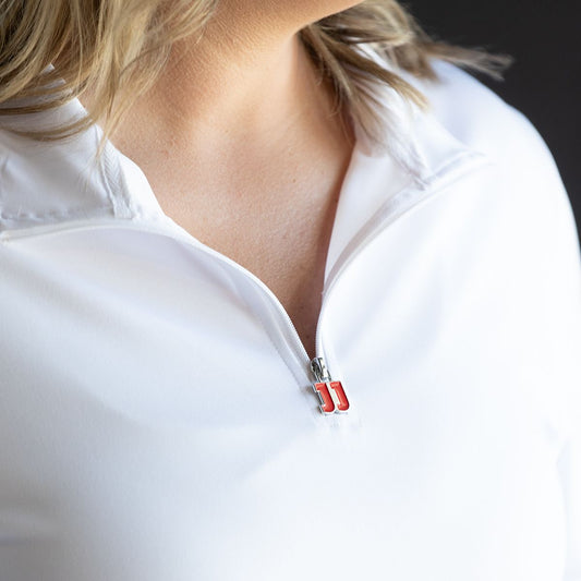 JJ WOMEN'S WHITE 1/4 ZIP