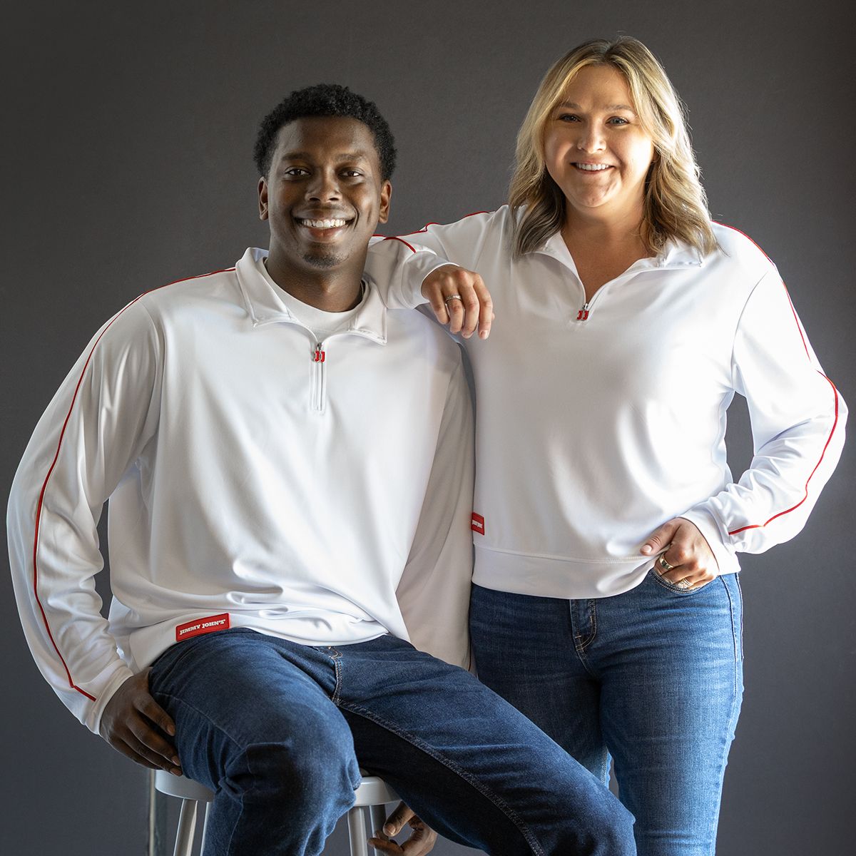 JJ WOMEN'S WHITE 1/4 ZIP