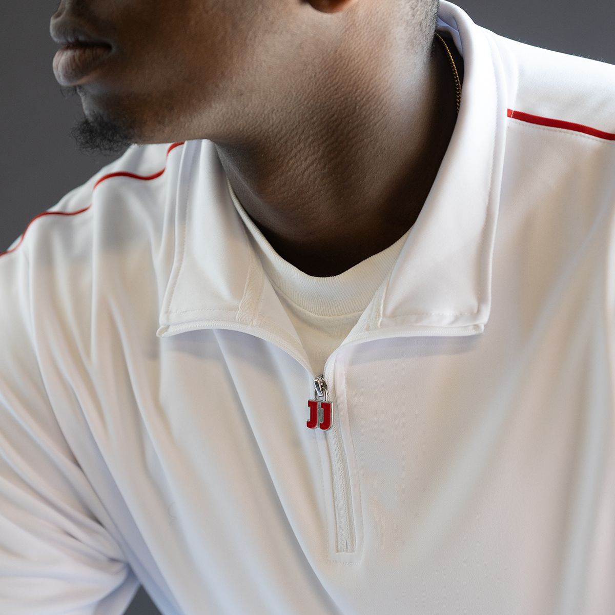 JJ MEN'S WHITE 1/4 ZIP
