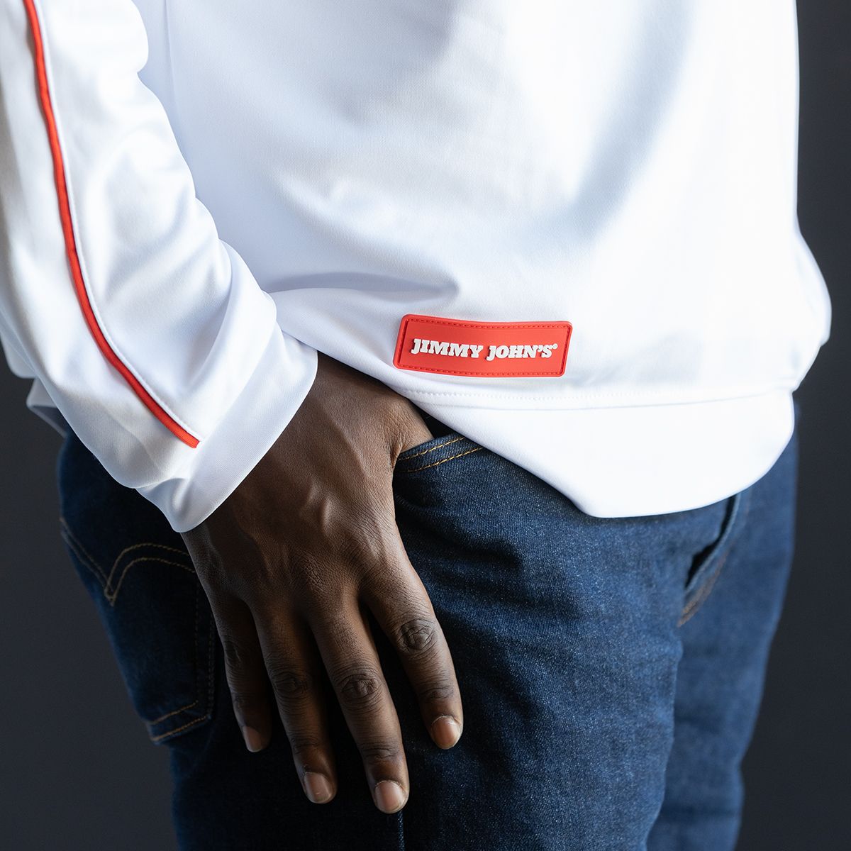JJ MEN'S WHITE 1/4 ZIP