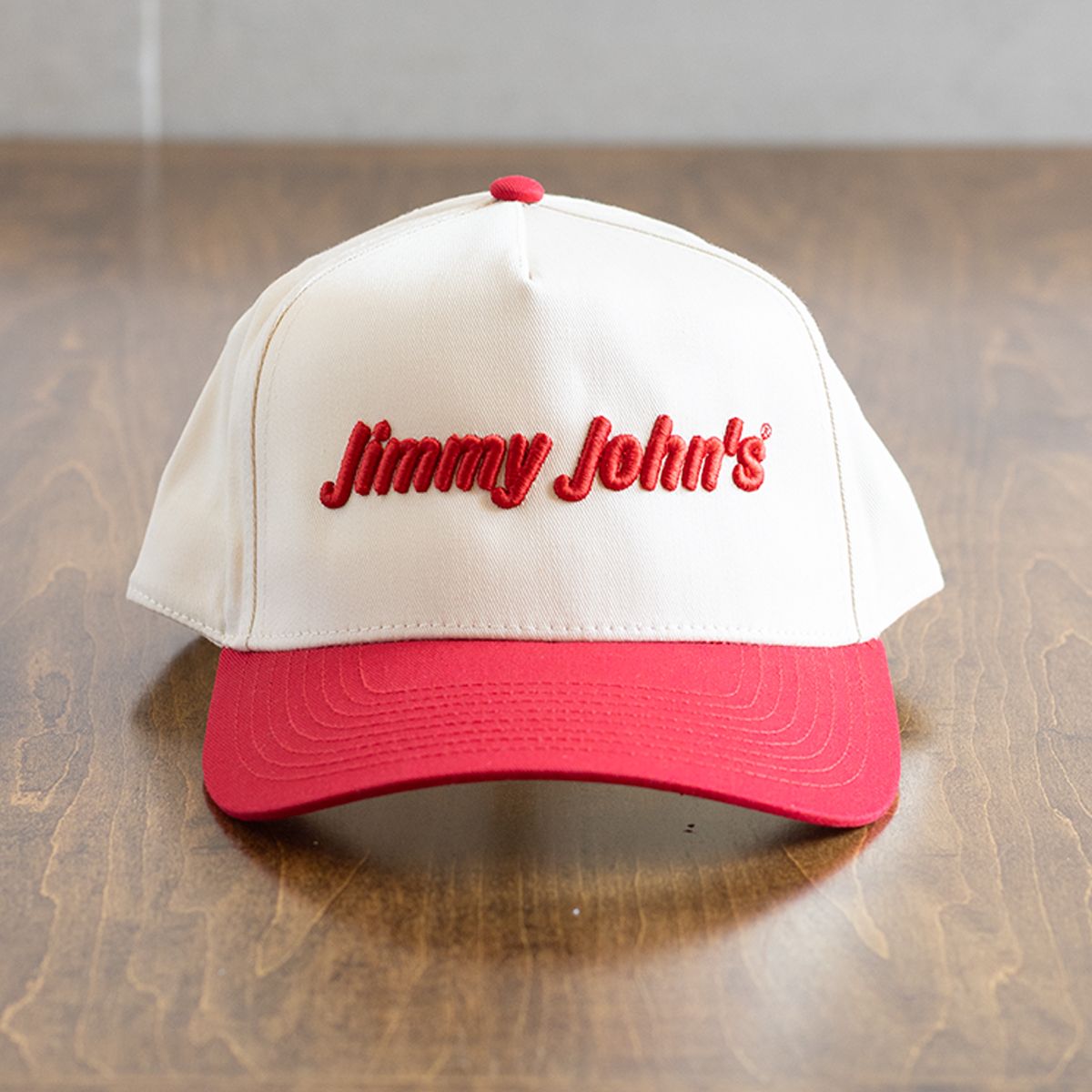 RED & CREAM JIMMY JOHN'S HAT