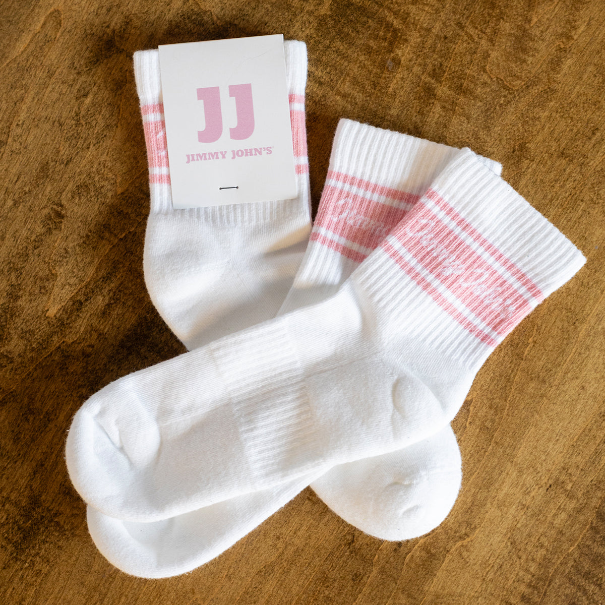 JJ PINK ANKLE CREW SOCKS