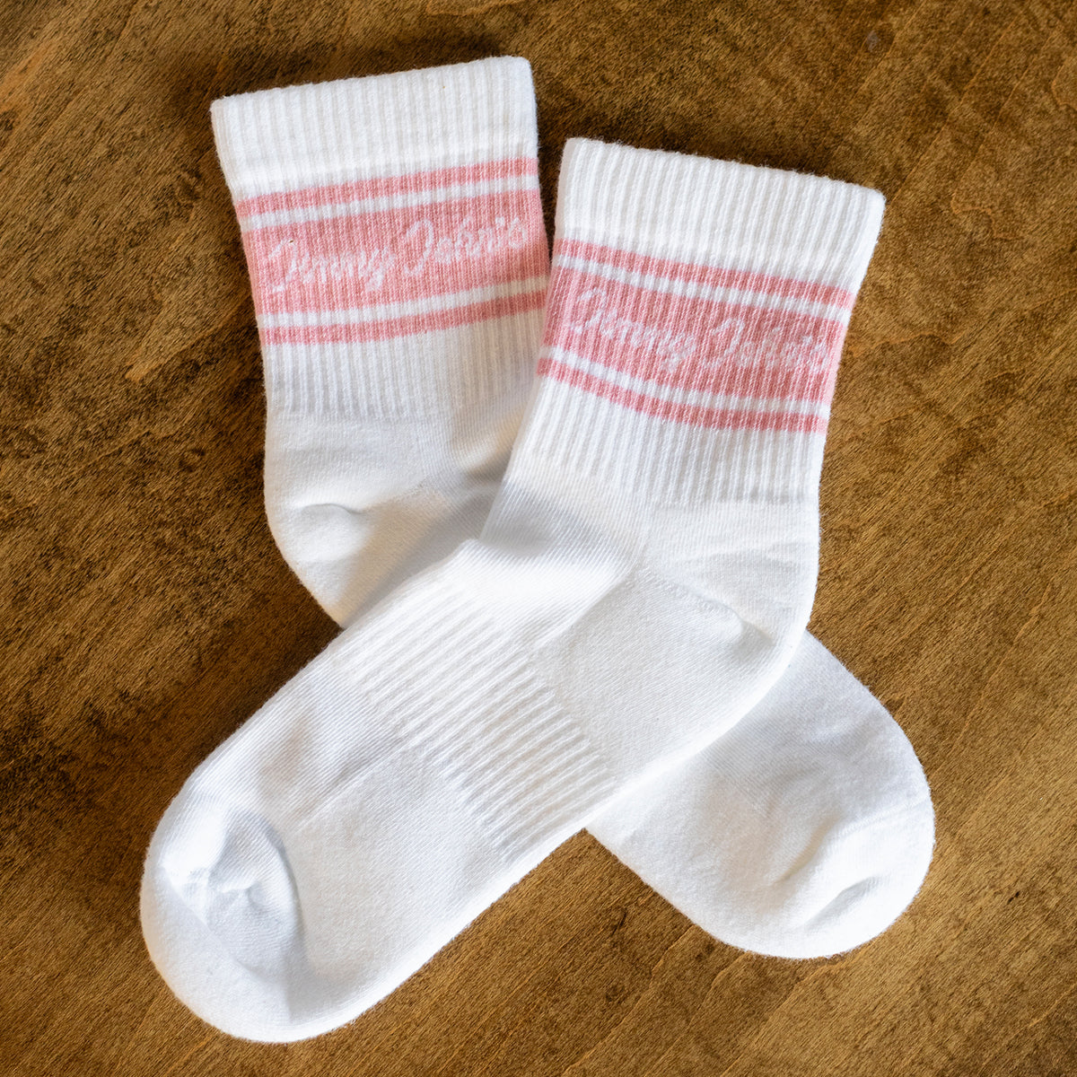 JJ PINK ANKLE CREW SOCKS
